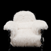 LYFAIRS x GORDON GU Bodega Single Sofa with white fur and black grapevine leg