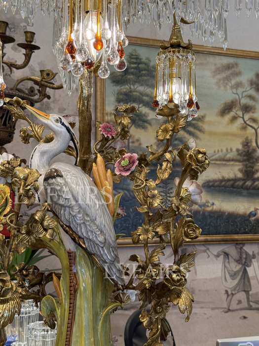 LYFAIRS × FH&Home Avian Melody Chinoiserie Crystal Fringed Table Lamp