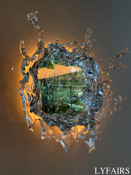 Diseñador Original Art Ice Mirror Lámpara de pared Princesa Magic Mirror Light para baño / vestidor Mujeres Dormitorio Iluminación Espejo de baño