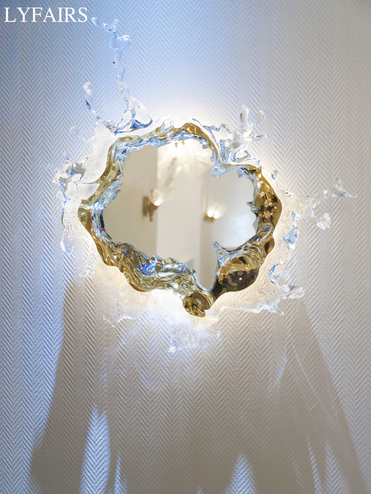 Diseñador Original Art Ice Mirror Lámpara de pared Princesa Magic Mirror Light para baño / vestidor Mujeres Dormitorio Iluminación Espejo de baño