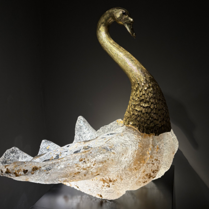 LYFAIRS x GORDON GU Swan Mystique Sculpture (Large-Brass Neck Version)
