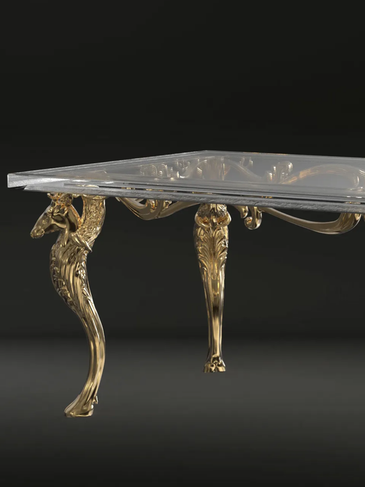 LYFAIRS x GORDON GU Western Bronze Deer Dining Table