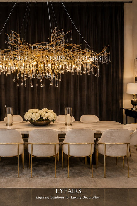 Extra Large Branch Crystal Drops Chandelier for Living/ Dining Room