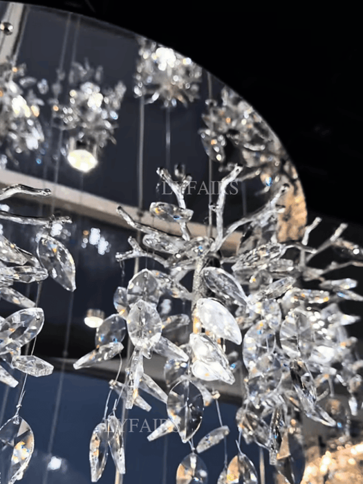 Large Modern Luxury Branch Style Rotating Pendant Crystal Chandelier