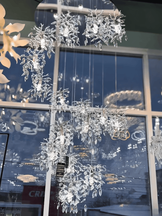 Large Modern Luxury Branch Style Rotating Pendant Crystal Chandelier