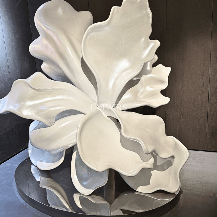 Large White Flower-Shaped Sculpture