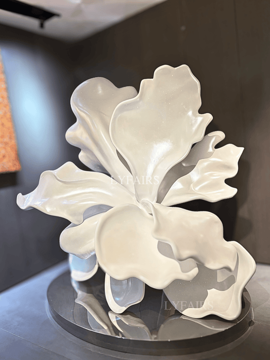Large White Flower-Shaped Sculpture