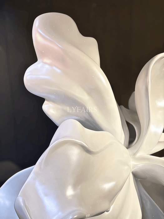Large White Flower-Shaped Sculpture