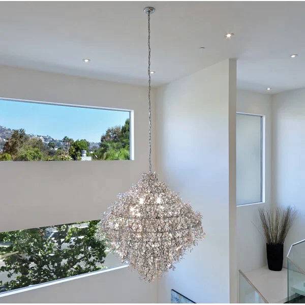 Modernas lámparas colgantes de cromo giroscópico de 10/13/21 luces para comedor/sala de estar