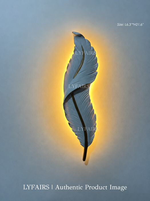 Light Luxury Creative White Resin Feather Wall Light