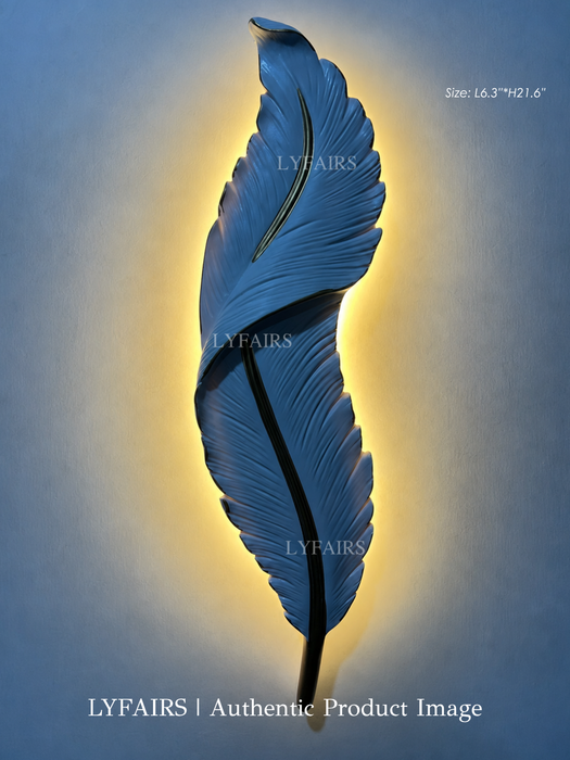 Light Luxury Creative White Resin Feather Wall Light