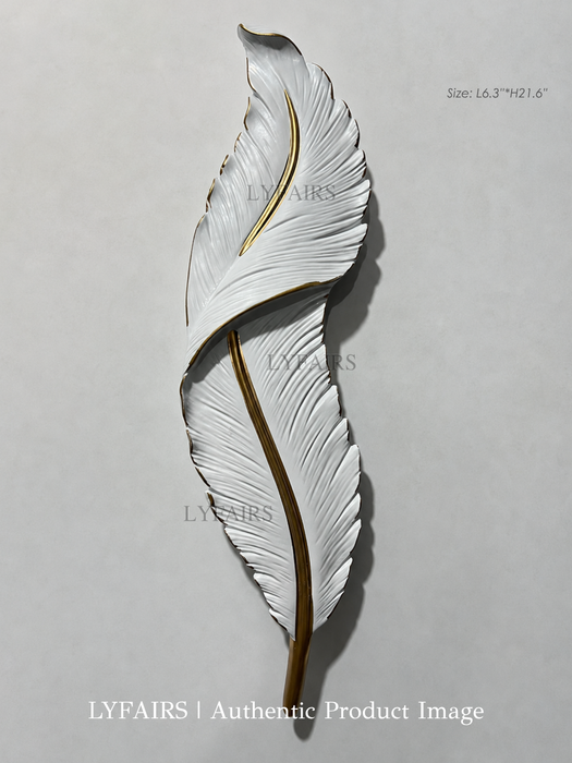 Light Luxury Creative White Resin Feather Wall Light