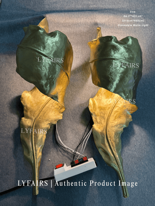 Luxury Artistic Sculptural Brass Forged Leaf Wall Sconce