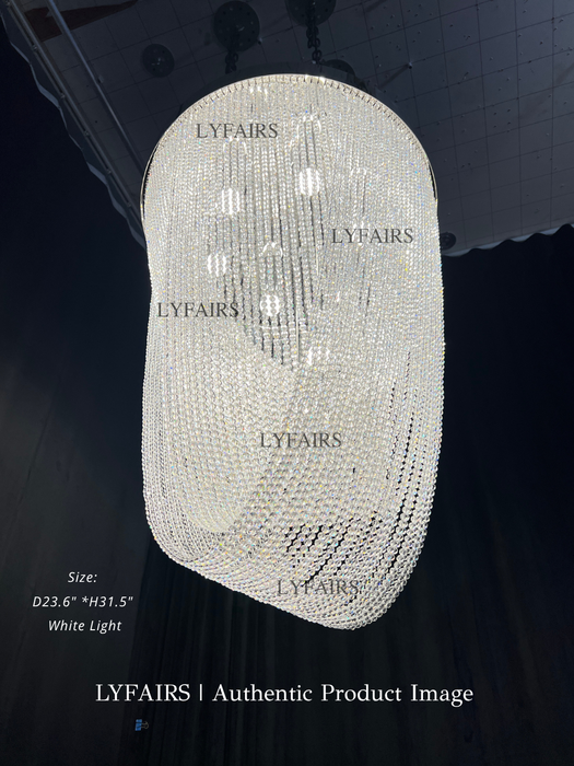 Lampadario di cristallo di lusso da incasso a soffitto