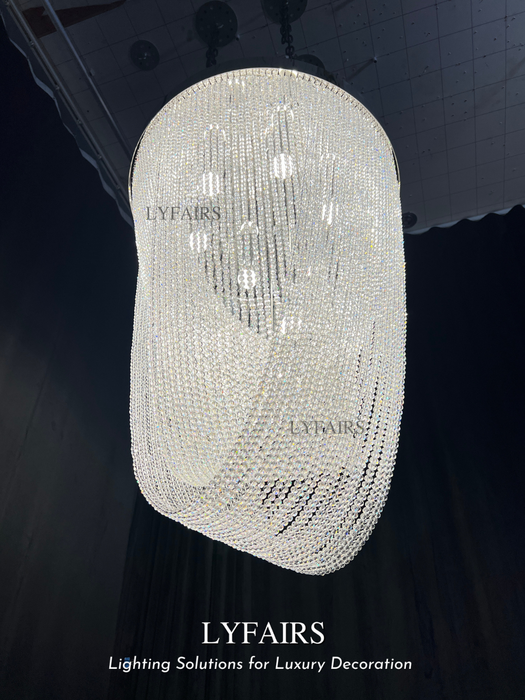 Lampadario di cristallo di lusso da incasso a soffitto
