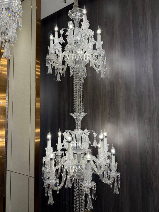 Luxury Dual-Tier Palace Crystal Chandelier