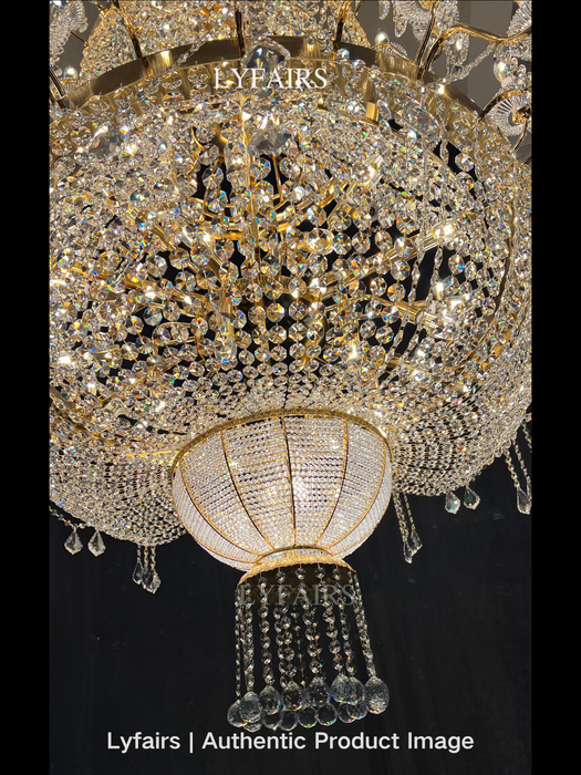Luxury Empire Candle Light Crystal Chandelier for High Ceiling