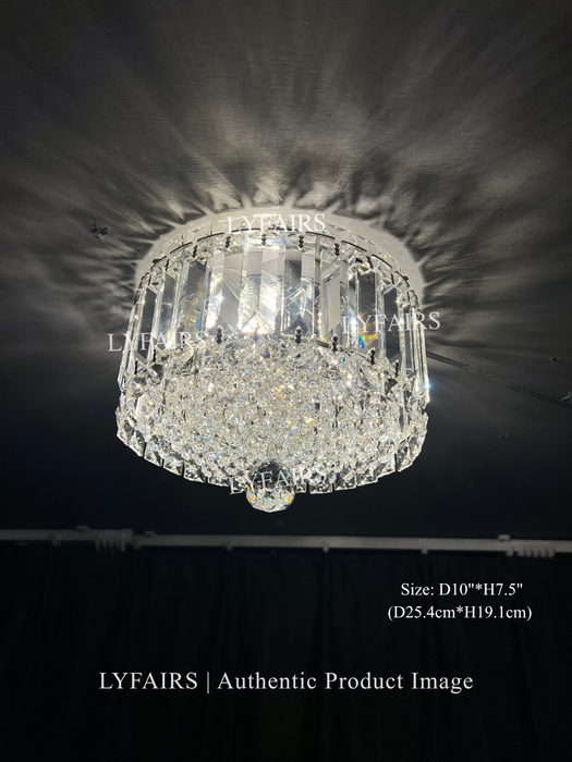 Luxury Flush Mounted Round Crystal Chandelier