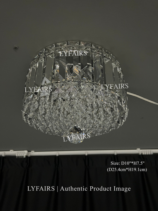 Luxury Flush Mounted Round Crystal Chandelier