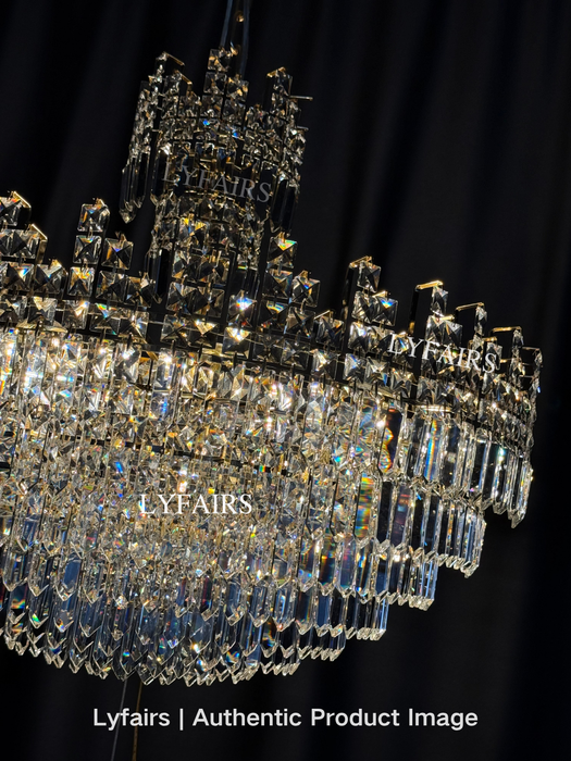 Luxury Hotel Hallway Ceiling Lighting Fixture Large Round Crystal Chandelier for Foyer/Living Room