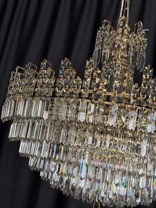 Luxury Hotel Hallway Ceiling Lighting Fixture Large Round Crystal Chandelier for Foyer/Living Room