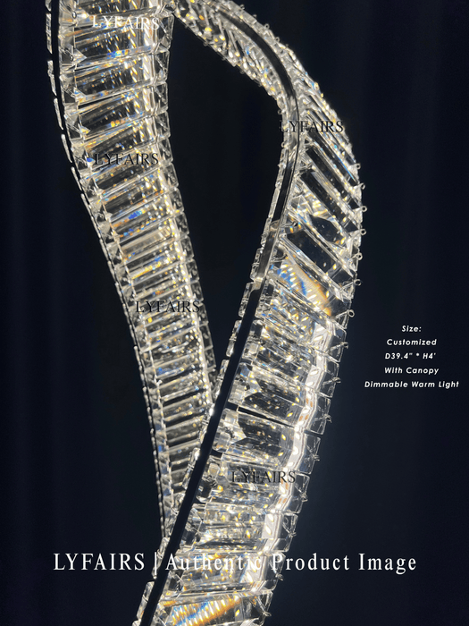 Luxury Large Spiral Crystal Chandelier for Hotel Entrance/Foyer/Staircase