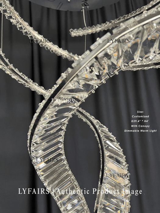 Luxury Large Spiral Crystal Chandelier for Hotel Entrance/Foyer/Staircase