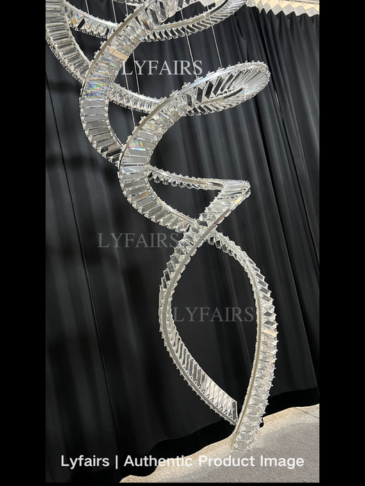 Lampadario da soffitto per soggiorno di design, elegante lampadario di cristallo a spirale per l'ingresso dell'hotel