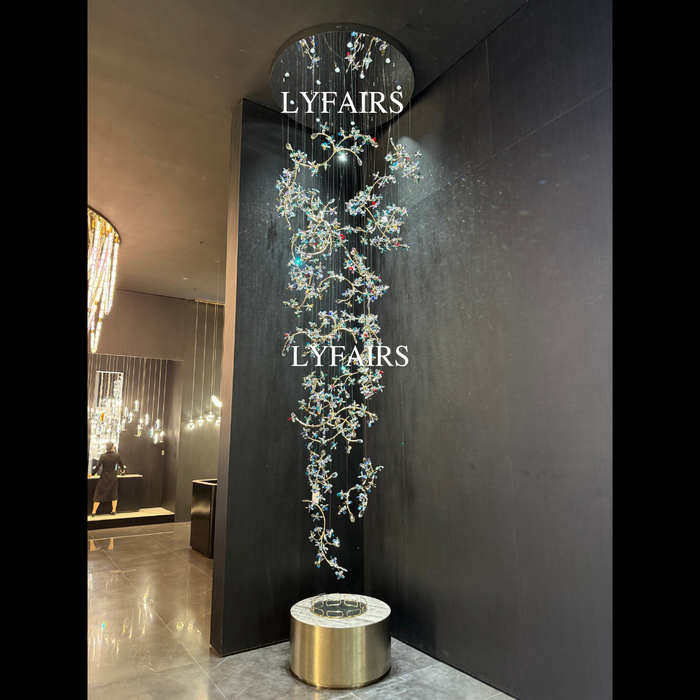 Luxury Elegant Crystal Blossom Branch Chandelier for Staircase/Villa/Lobby/Foyer