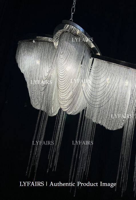Luxury Gold/Sliver Tassel Linear Art Chandelier
