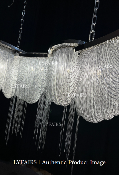 Luxury Gold/Sliver Tassel Linear Art Chandelier