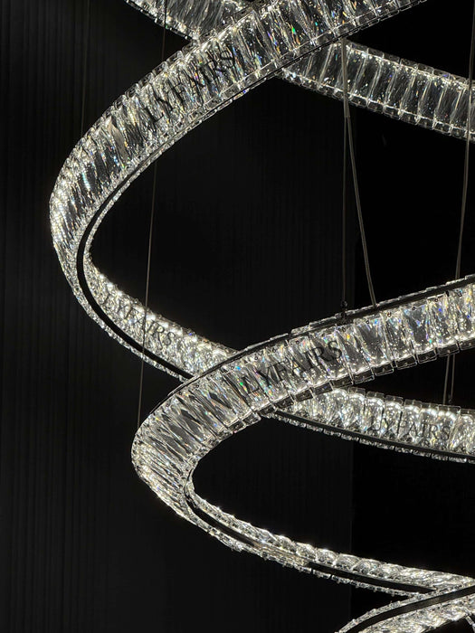 Lampadario da soffitto per soggiorno di design, elegante lampadario di cristallo a spirale per l'ingresso dell'hotel