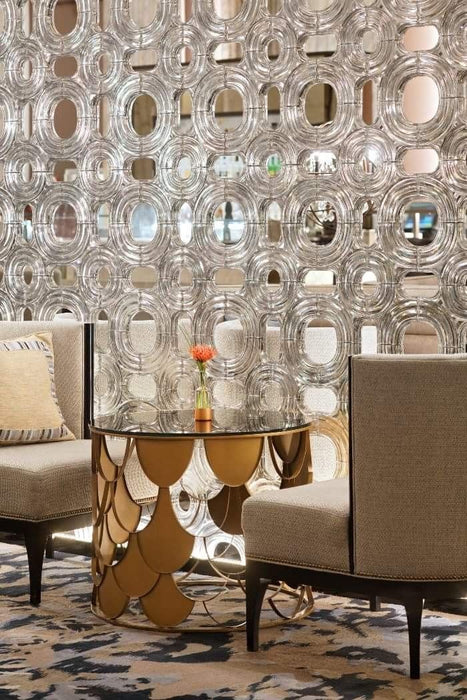Luxury Modern Glass Geometric Decorative Partition Panel