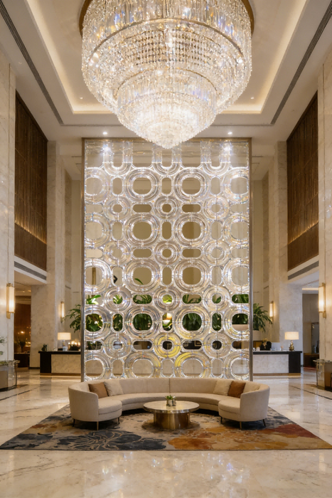 Luxury Modern Glass Geometric Decorative Partition Panel