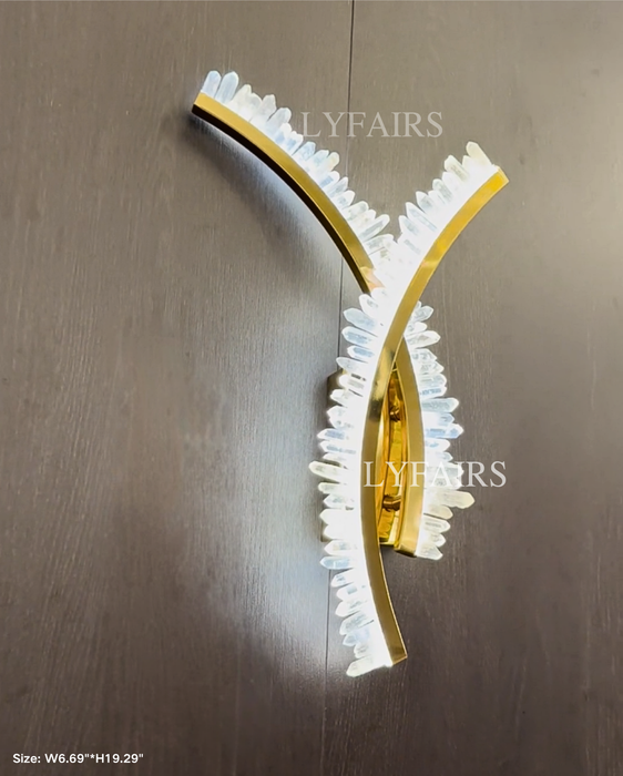 Luxury Modern X-wing Natural Crystal Wall Sconce for Bedroom/Corridors/Hallway