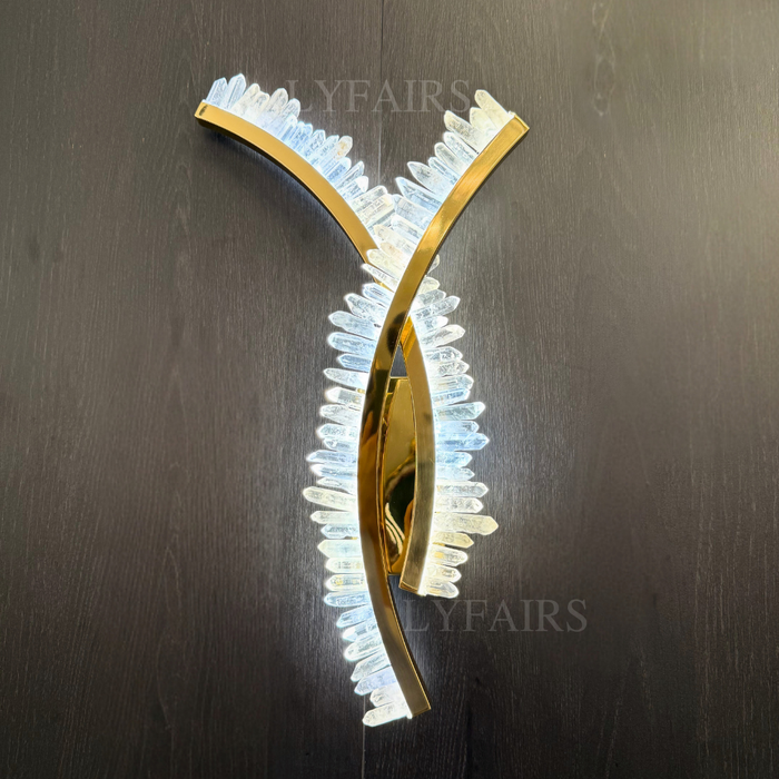 Luxury Modern X-wing Natural Crystal Wall Sconce for Bedroom/Corridors/Hallway