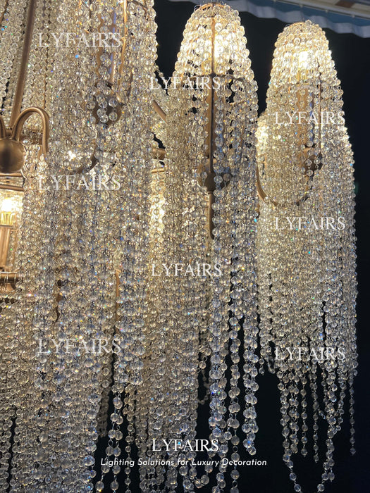 Luxury Multi-Tier Waterfall Cascading Crystal Chandelier for Grand Foyer / Staircase / Great Room