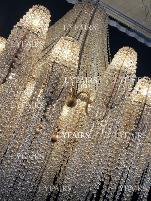 Luxury Multi-Tier Waterfall Cascading Crystal Chandelier for Grand Foyer / Staircase / Great Room