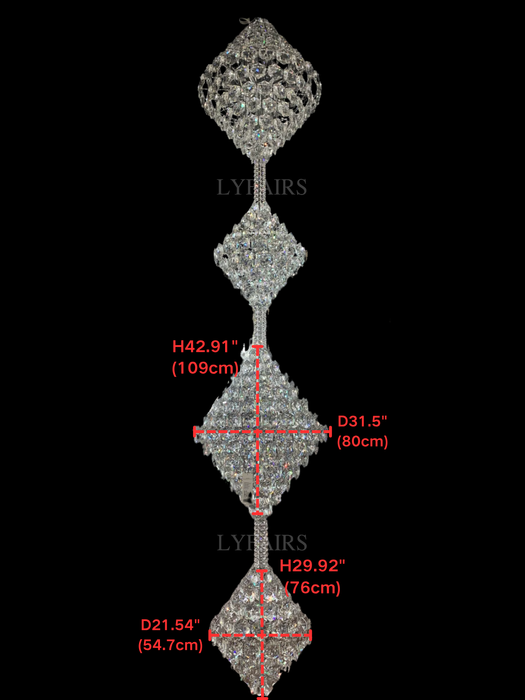 Luxury Three/Four Cone Crystal Chandelier for Staircase/Foyer/Hotel