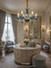 D25.6"*H18.9" Small statement chandelier for Parisian Style Powder Room / Dressing Room