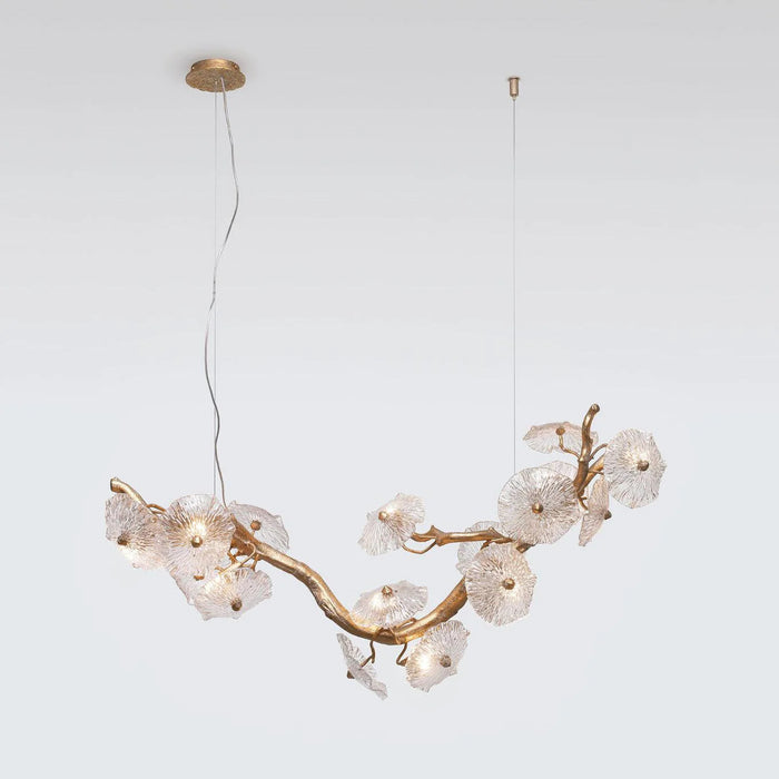 Flush Mount Mushroom Glass Chandelier for High Ceiling