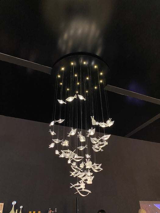 Modern Floating Acrylic Fish Chandelier for Staircase/Foyer/Living Room