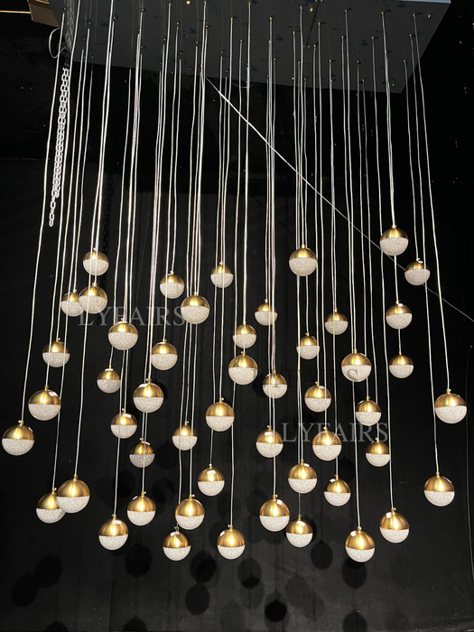 Minimalist Floating Acrylic Ball Chandelier