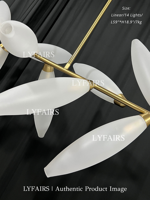 Minimalist Linear Rice Grain Shaped Bulb Chandelier