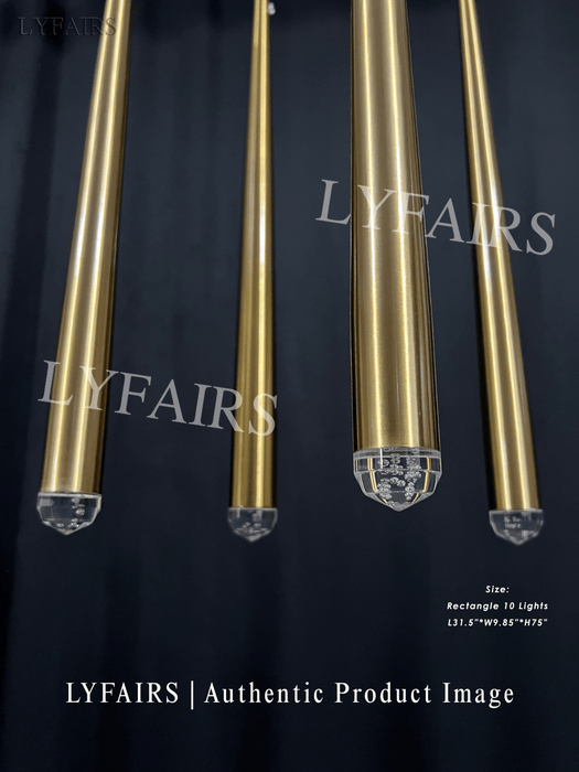 Minimalist Staircase Ceiling Lighting Fixture Foyer Pendant Chandelier In Brass/Black/Nickel Finish