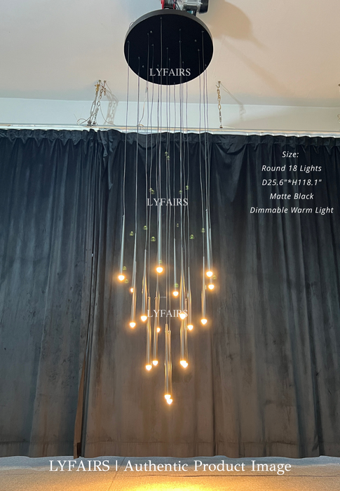 Lámpara colgante minimalista para escalera, accesorio de iluminación para techo, vestíbulo, acabado en latón/negro/níquel