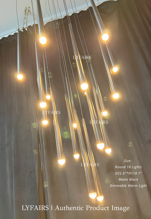 Lámpara colgante minimalista para escalera, accesorio de iluminación para techo, vestíbulo, acabado en latón/negro/níquel