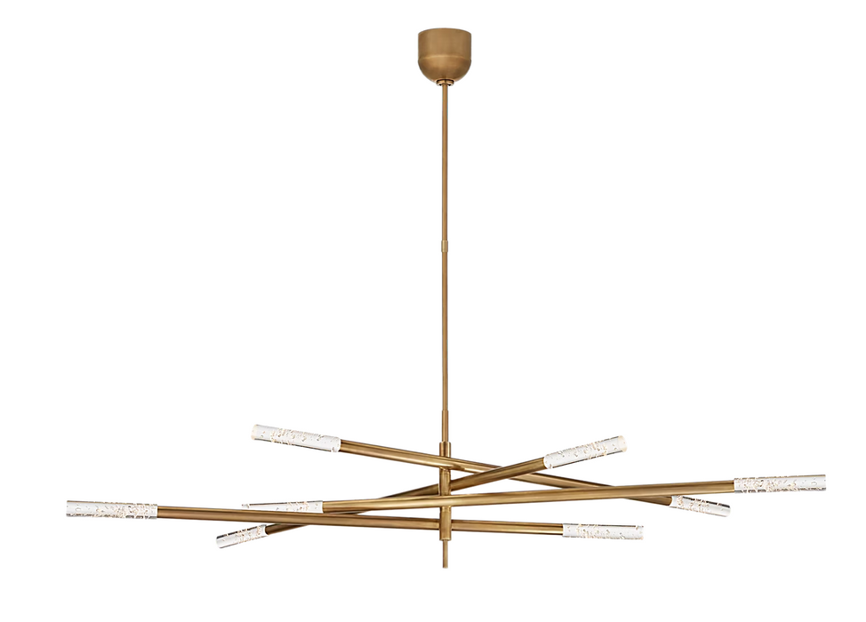 Minimalist 8/10 Light Articulating Chandelier in Brass/Polished Chrome/Bronze Finish