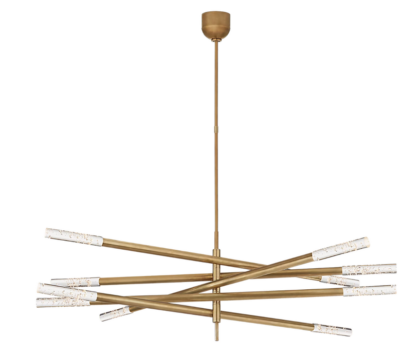 Minimalist 8/10 Light Articulating Chandelier in Brass/Polished Chrome/Bronze Finish