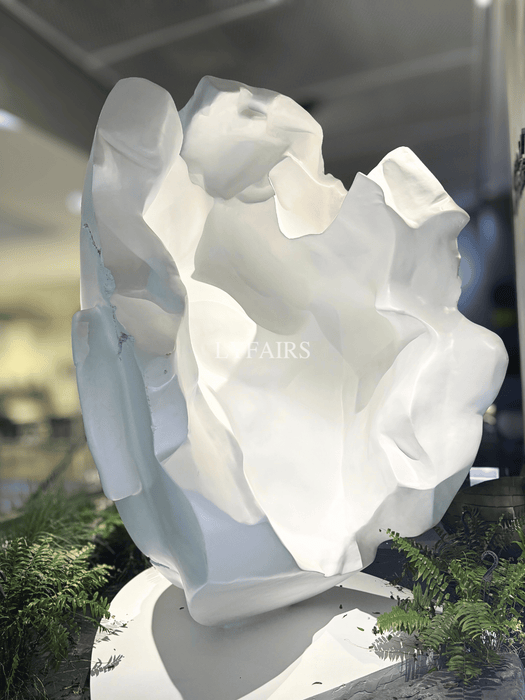 Modern Abstract Cracked Head Sculpture